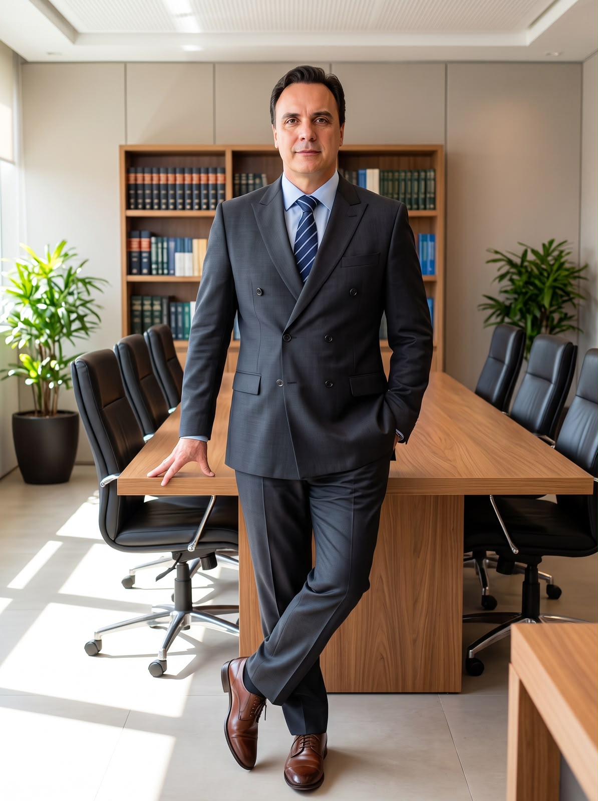 Dr. Joaquim Cândido em uma sala de reuniões
